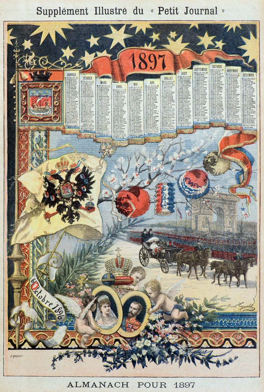 Almanakk for året 1897 (gravering) av Fortune Louis Meaulle