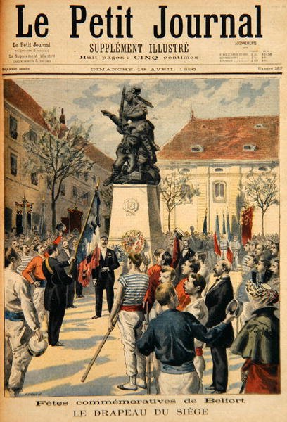minne om beleiringen av Belfort, illustrasjon fra Le Petit Journal, 19. april 1896 av Fortune Louis Meaulle