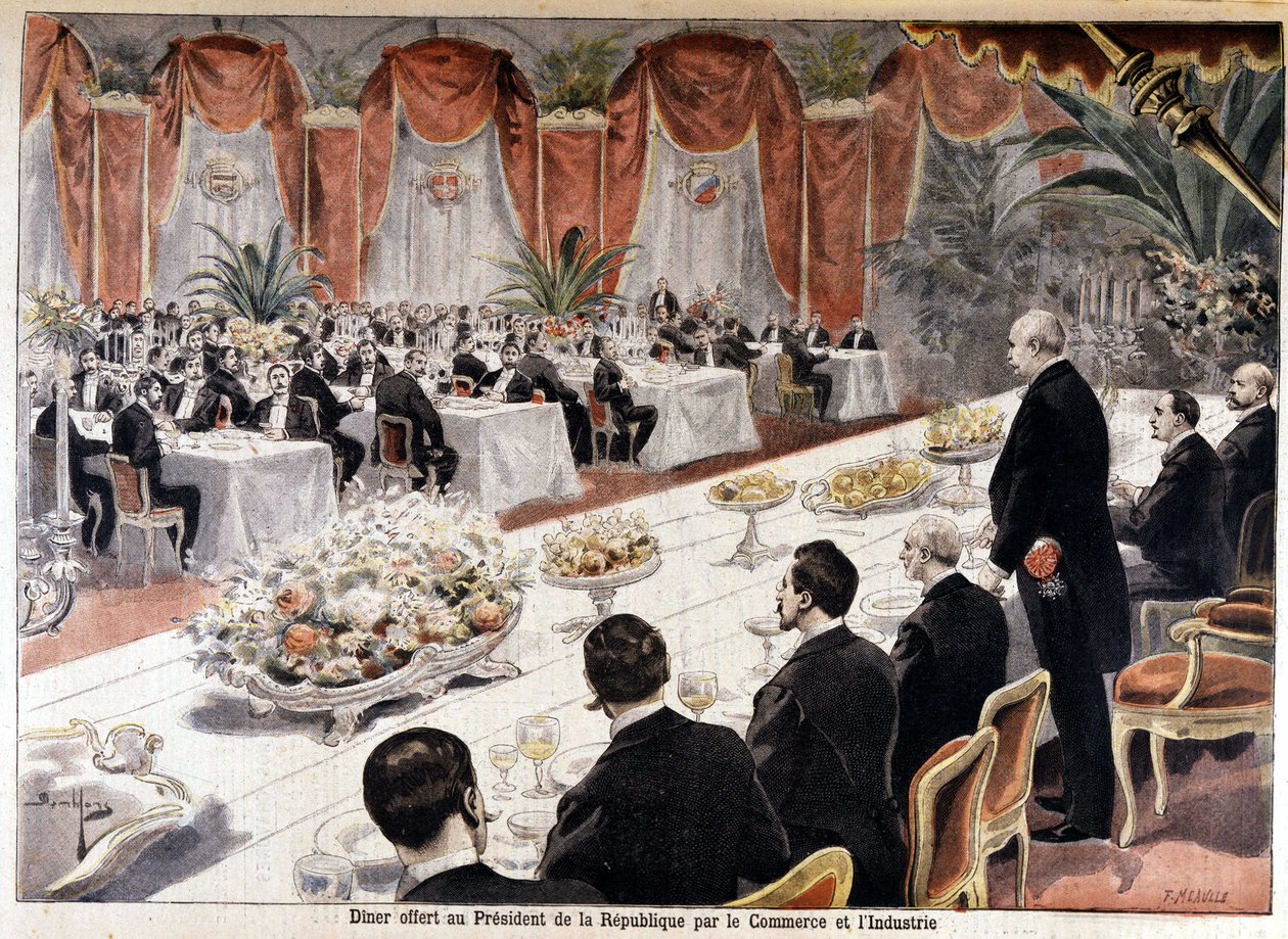 Middag tilbys republikkens president Felix Faure av handel og industri, "" Le petit journal"" 24. oktober av Fortune Louis Meaulle