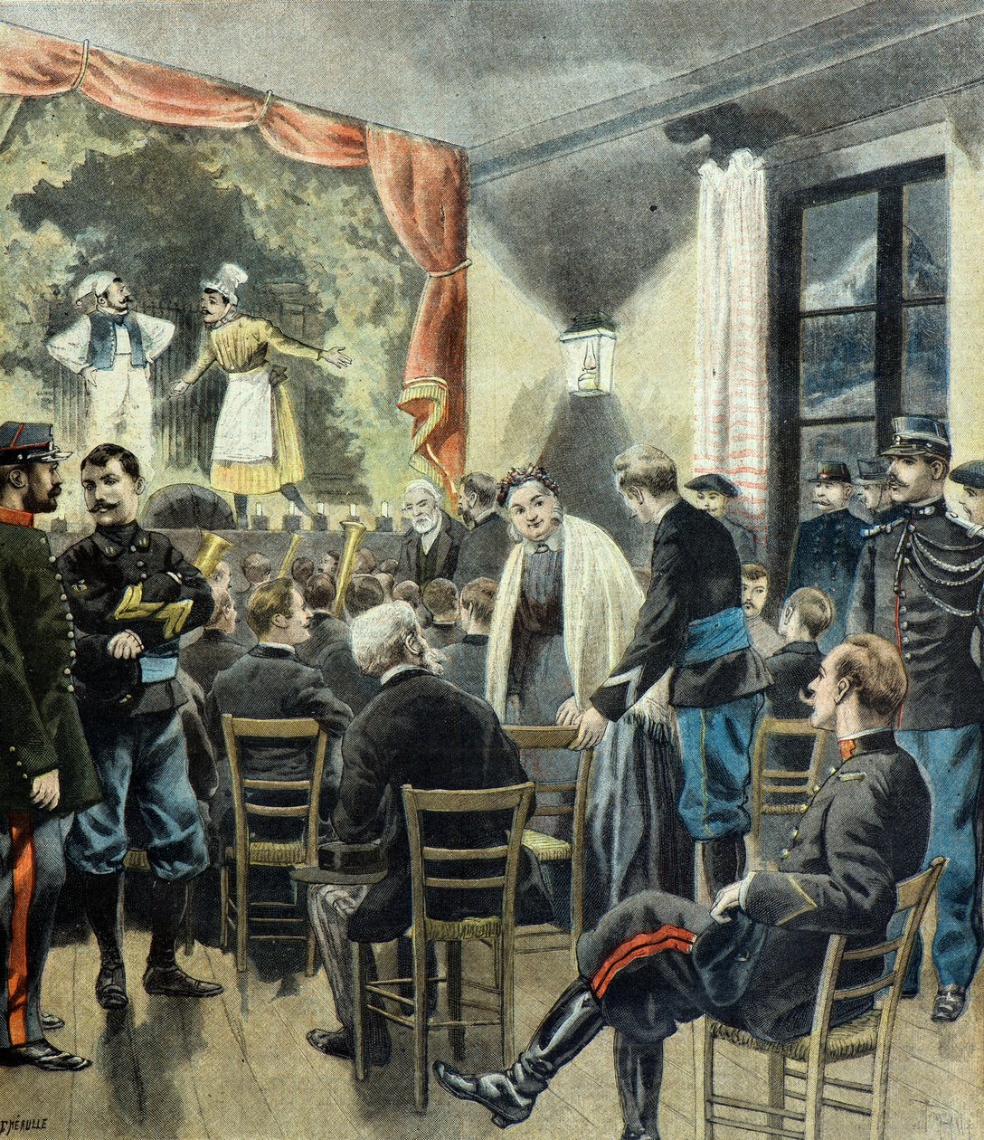 Det væpnede teatret, forestilling av Alpine Hunters av Fortune Louis Meaulle