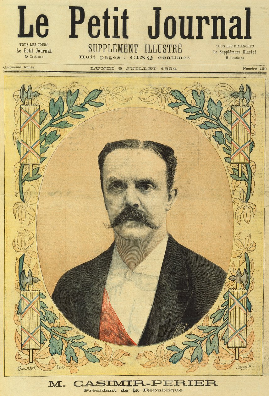 Monsieur Jean Casimir-Perier (1847-1907) fra Le Petit Journal, 9. juli 1894 av Fortune Louis Meaulle