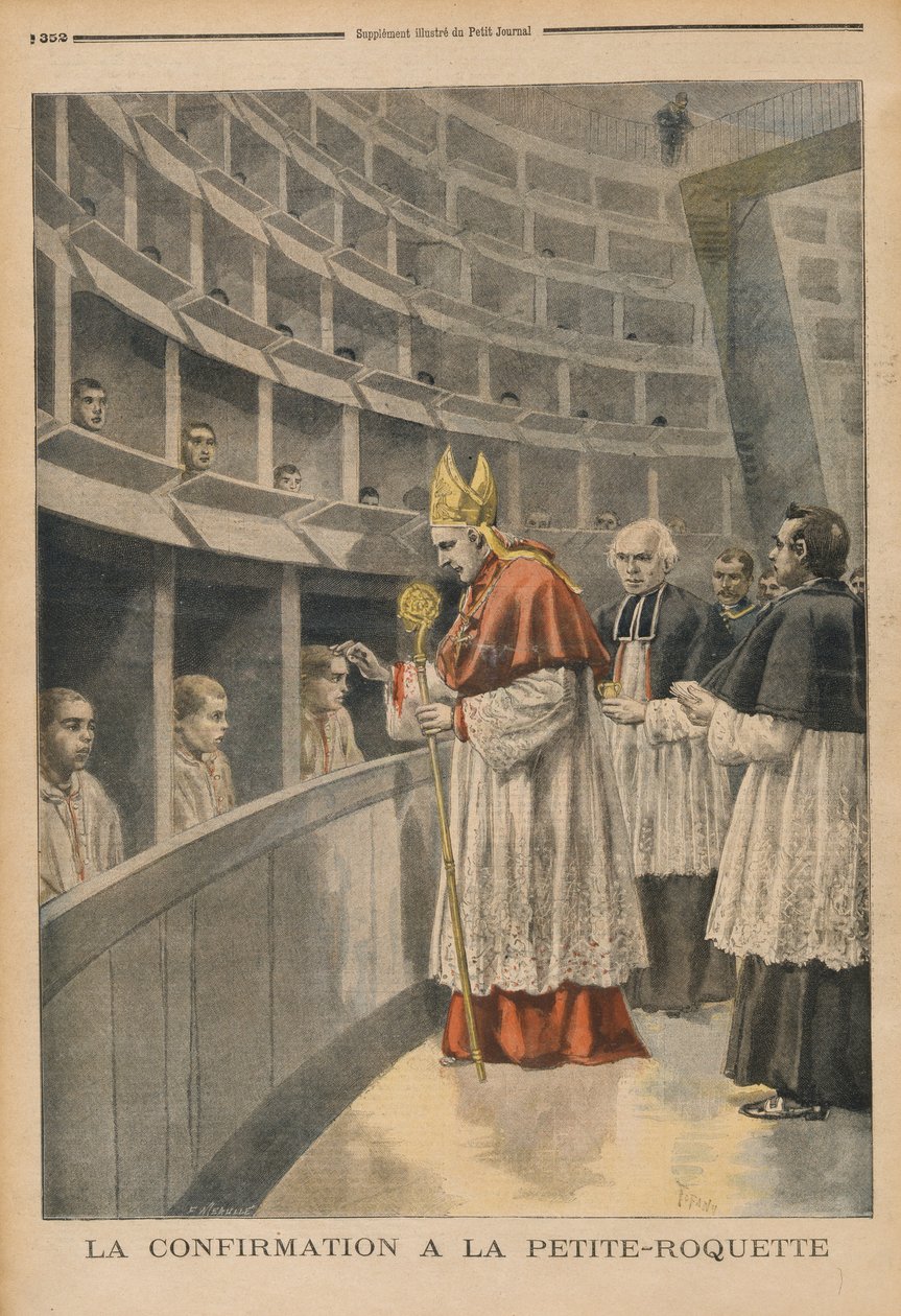 Religiøs konfirmasjon i fengselet til La Petite Roquette, fra Le Petit Journal, 1. november 1896 av Fortune Louis Meaulle