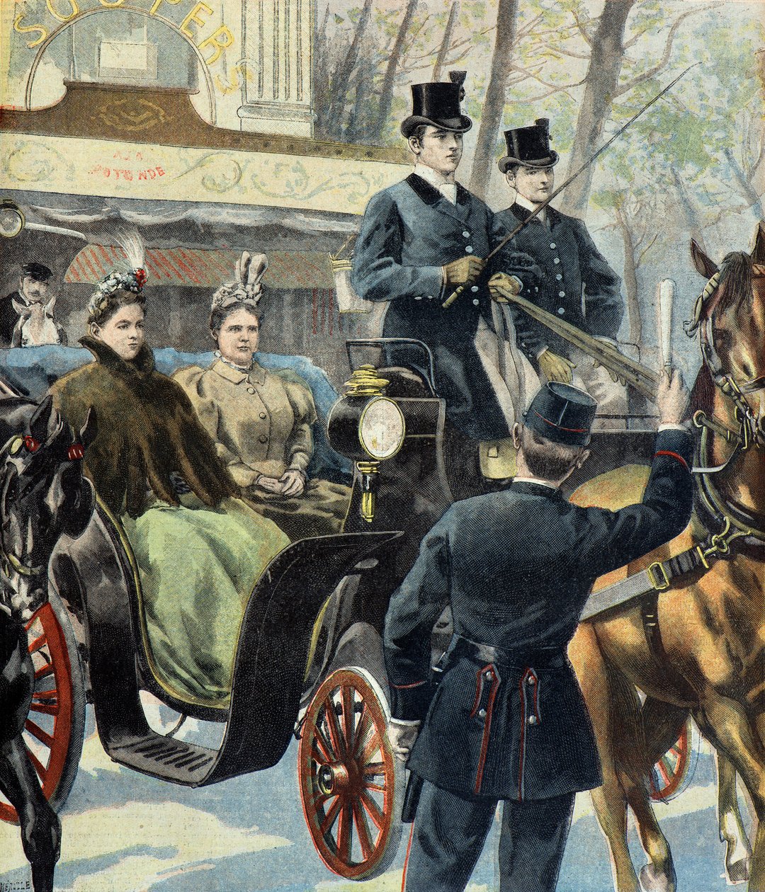 Den nederlandske regenten Emma de Waldeck Pyrmont og den fremtidige dronningen Wilhelmine, Paris av Fortune Louis Meaulle