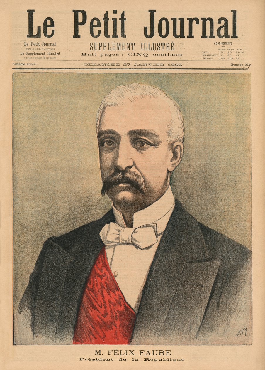 Felix Faure, president for den franske republikk, illustrasjon på forsiden fra 