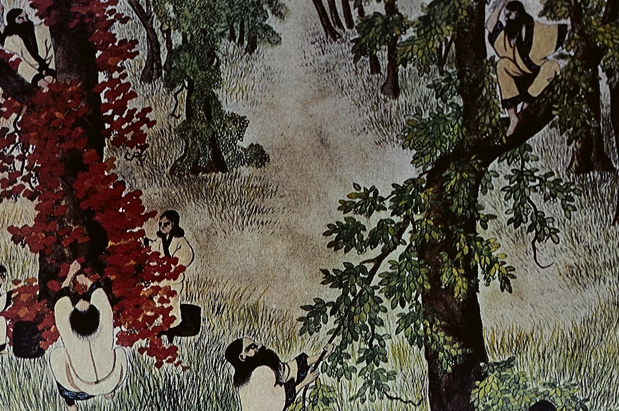 De store lederne fra Ainu-folket på 1700-tallet: Itokoi og Shinichi fra Akkeshi, Chosama fra Uraashibetsu og Shonko fra Noshappu, spesielt illustrasjoner av Fosco Maraini
