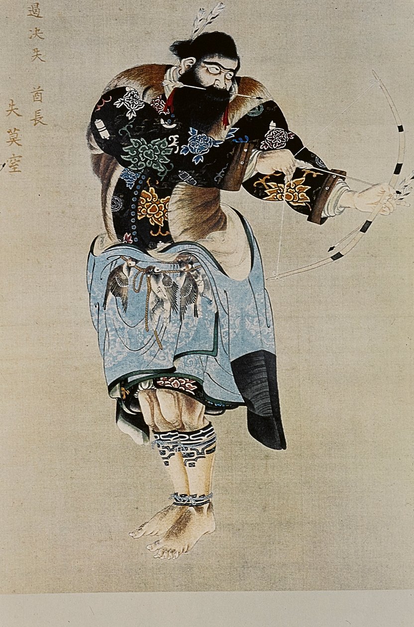 De store lederne fra Ainu-folket på 1700-tallet: Itokoi og Shinichi fra Akkeshi, Chosama fra Uraashibetsu og Shonko fra Noshappu, spesielt illustrasjoner av Fosco Maraini