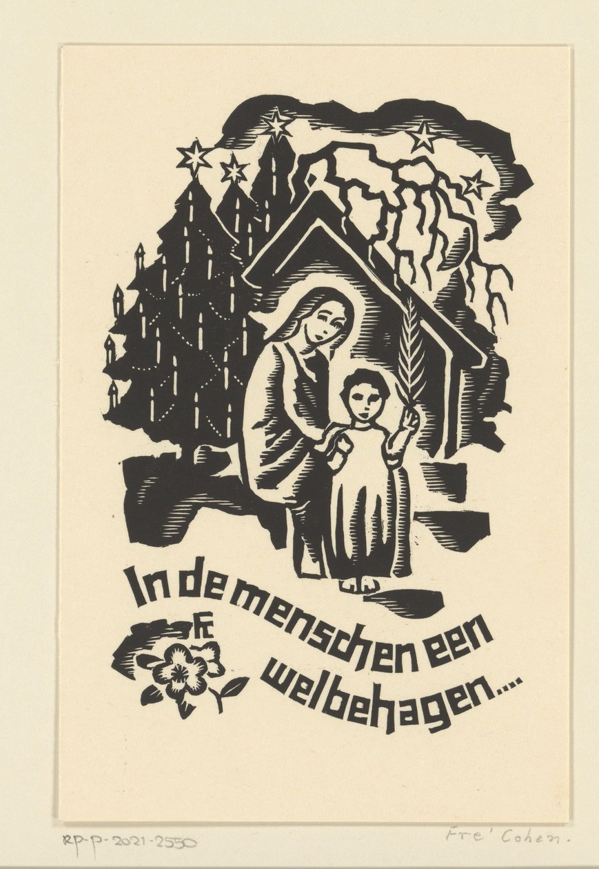 Julekort for 1933 fra Bernard W.M. Ottevanger av Fré Cohen