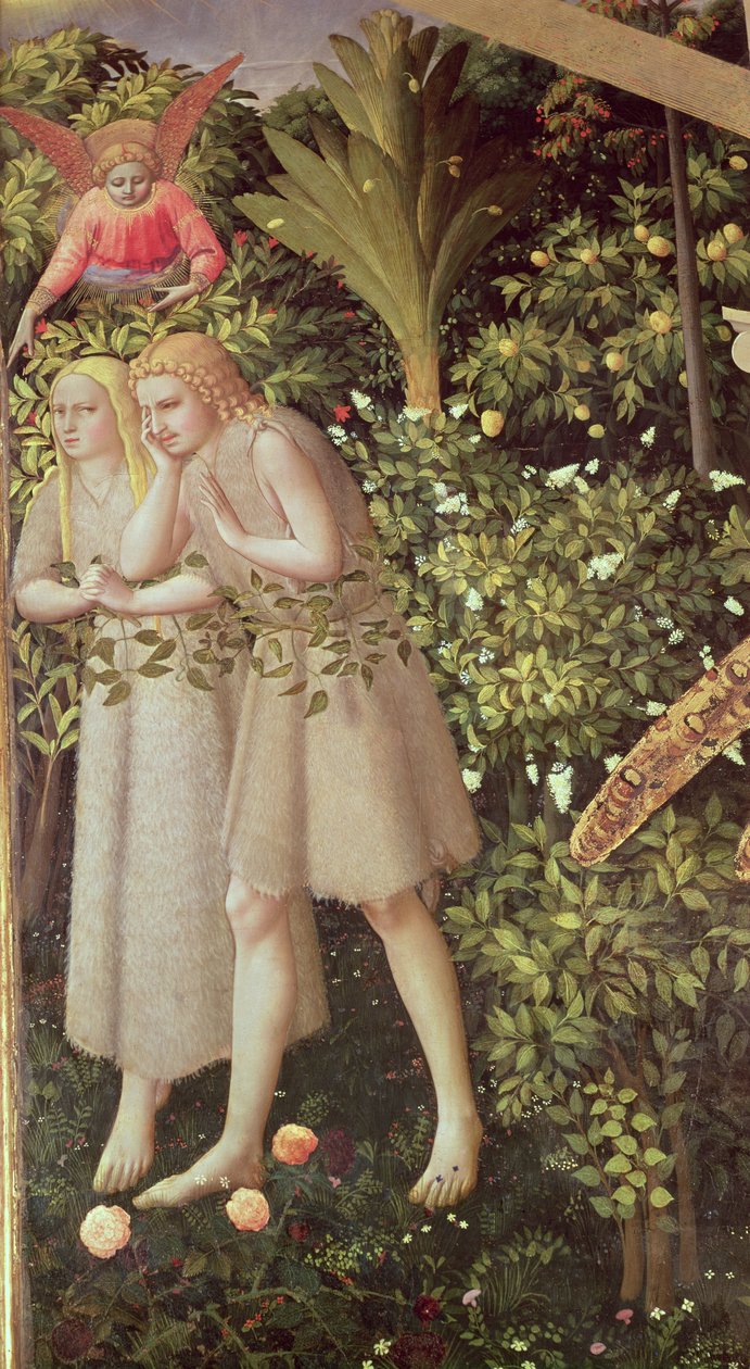 Adam og Eva utvist fra paradiset, detalj fra kunngjøringen, ca. 1430-32 av Fra Angelico