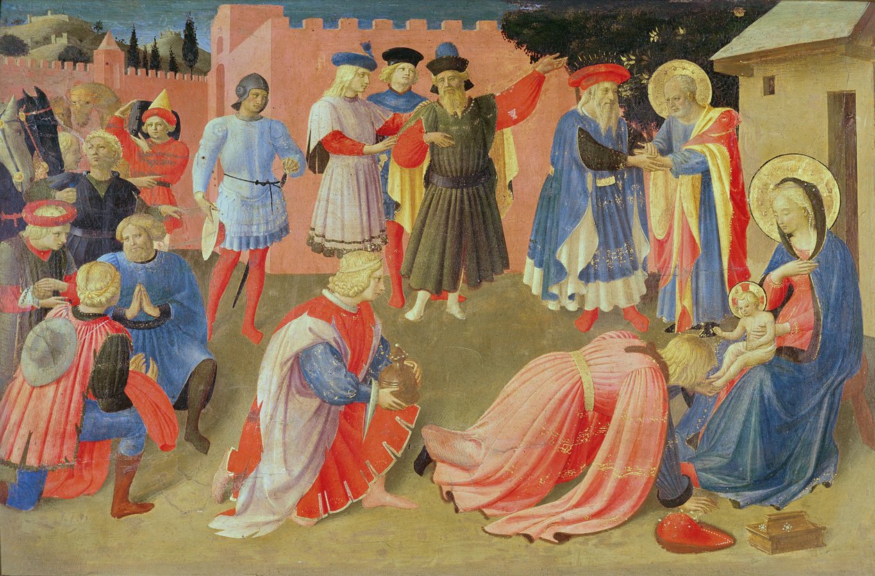 Adoration of the Magi, predella panel fra Linaiuoli Triptych, 1433 (tempera på panel) av Fra Angelico