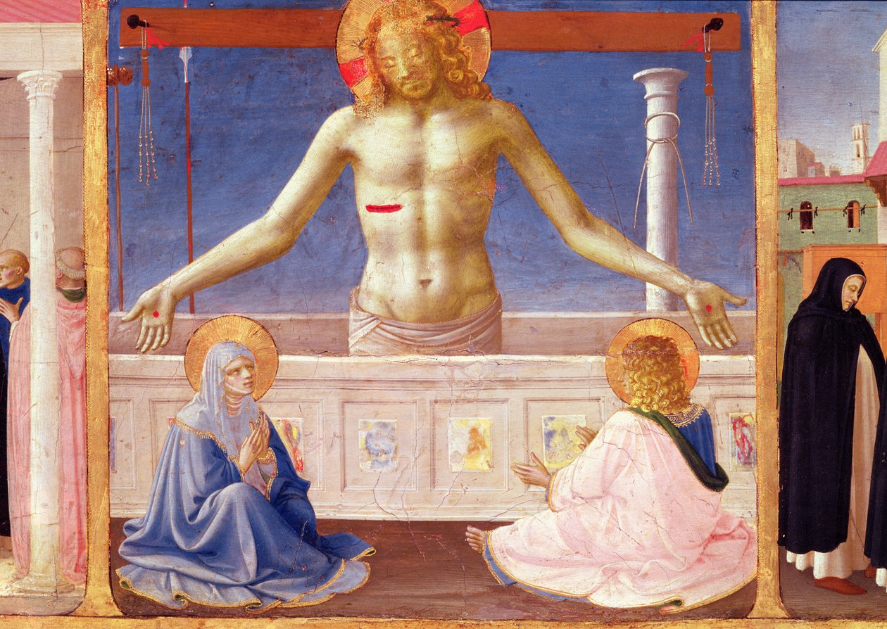 Christ Rising from his Tomb, detalj av predellapanelet til Jomfruens kroning, ca. 1430-32 (tempera på panel) av Fra Angelico