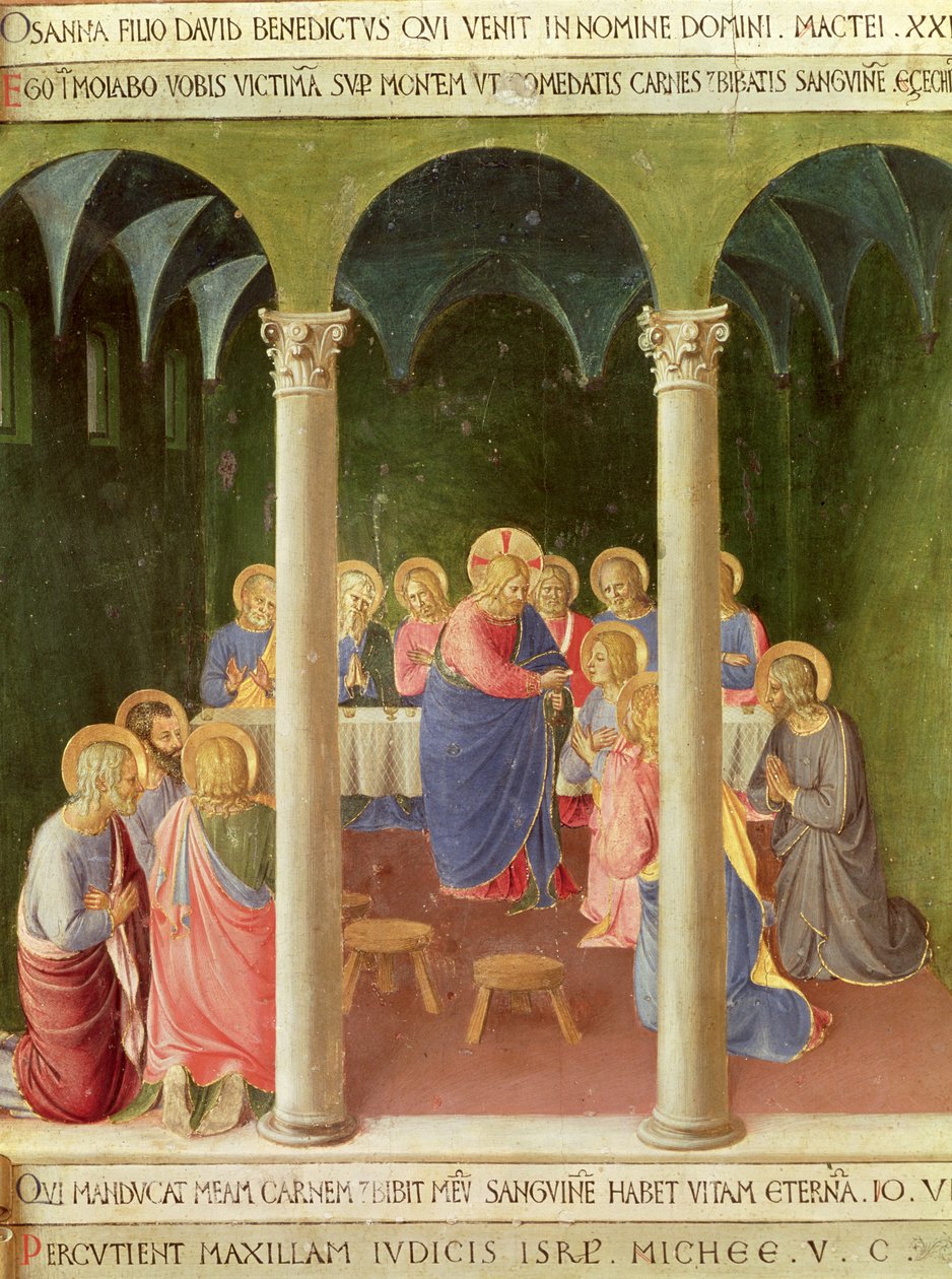 Apostlenes nattverd, 1451-53 (tempera på panel) av Fra Angelico