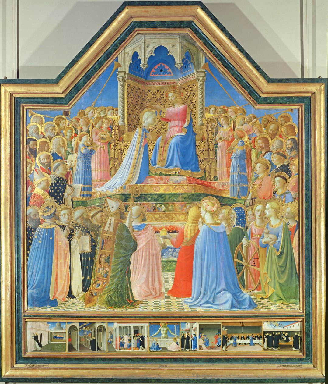 Coronation of the Virgin, ca. 1430-32 (tempera på panel) (for detaljer se 93858) av Fra Angelico