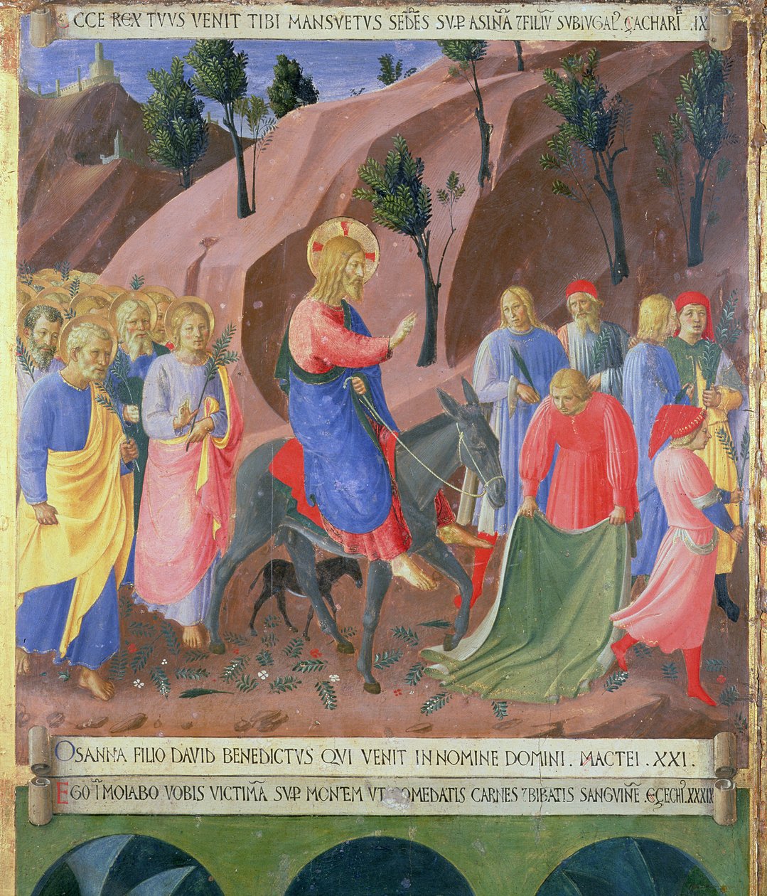 Kristi inntreden i Jerusalem, detalj fra panel tre i sølvskattkammeret i Santissima Annunziata, ca. 1450-53 (tempera på panel) av Fra Angelico