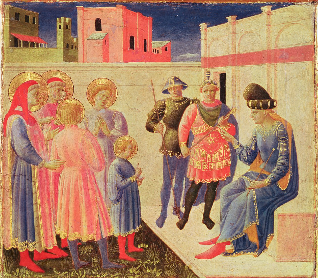 SS. Cosmas og Damian Before Diocletian, predella fra Annalena-altertavlen, 1434 (tempera på panel) av Fra Angelico