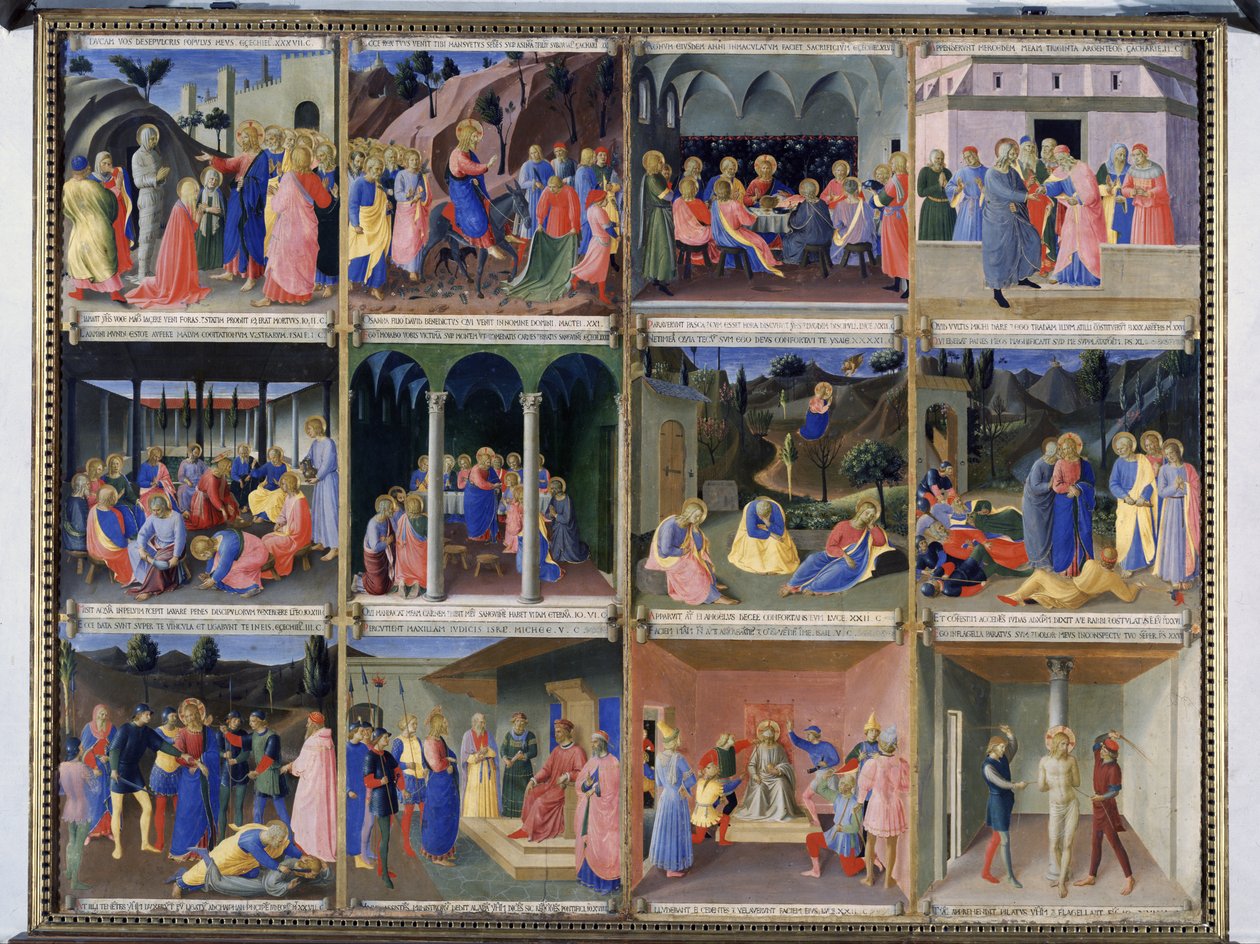 Scener fra Kristi liv, panel tre fra Silver Treasury of Santissima Annunziata, ca. 1450-53 (tempera på panel) av Fra Angelico