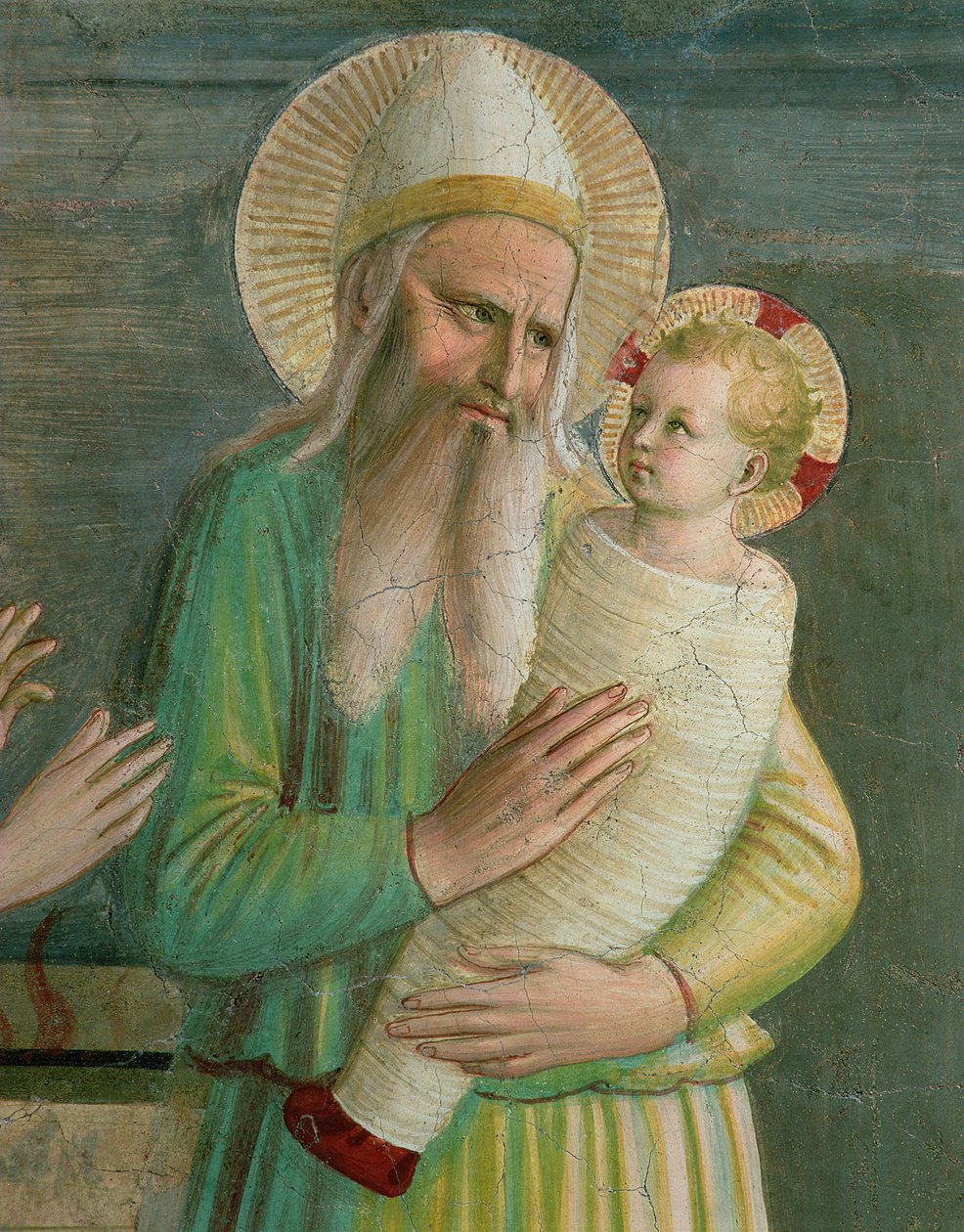 Simeon med Kristusbarnet, detalj fra The Presentation in the Temple, 1442 (se 76098) av Fra Angelico