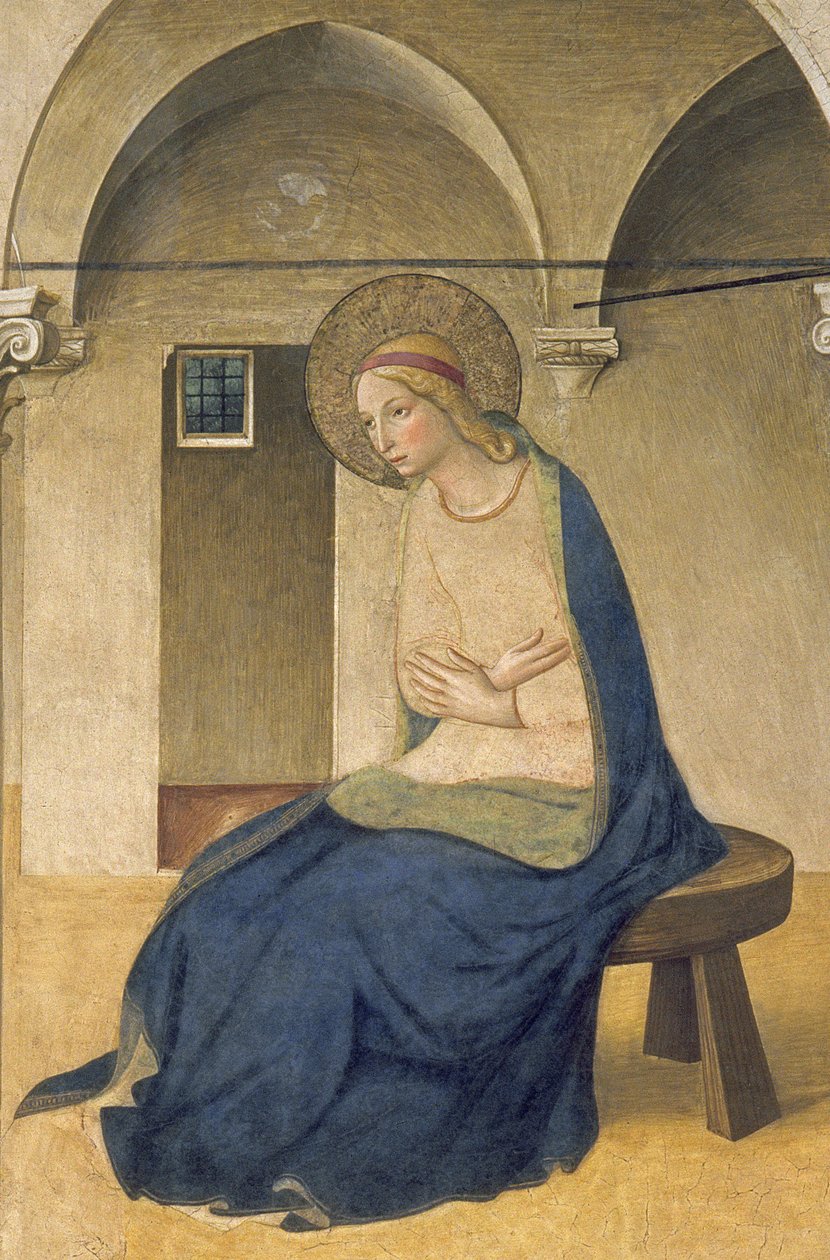 The Annunciation, ca. 1438-45 freskomaleri fra 29030 av Fra Angelico