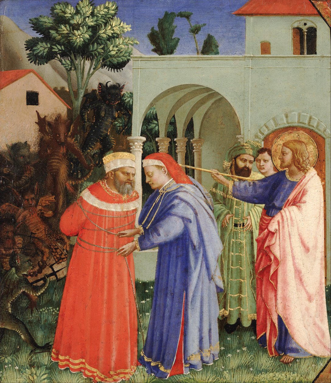 Apostelen Saint James the Greater Freeing the Magician Hermogenes av Fra Angelico