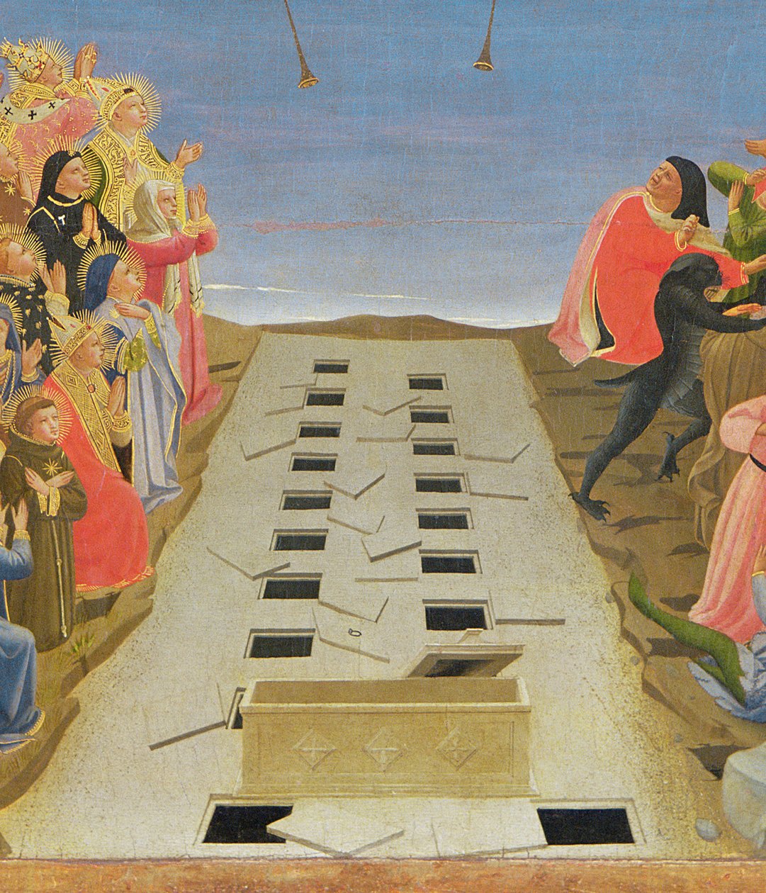 The Last Judgement, altertavle fra Santa Maria degli Angioli, detalj, ca.1431 av Fra Angelico