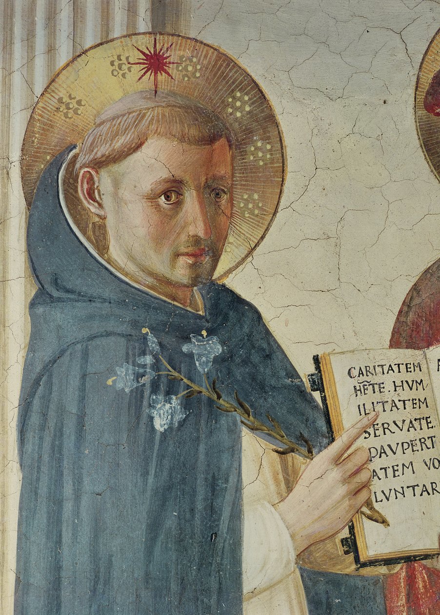 Madonna delle Ombre, detalj av St. Dominic, 1450 av Fra Angelico