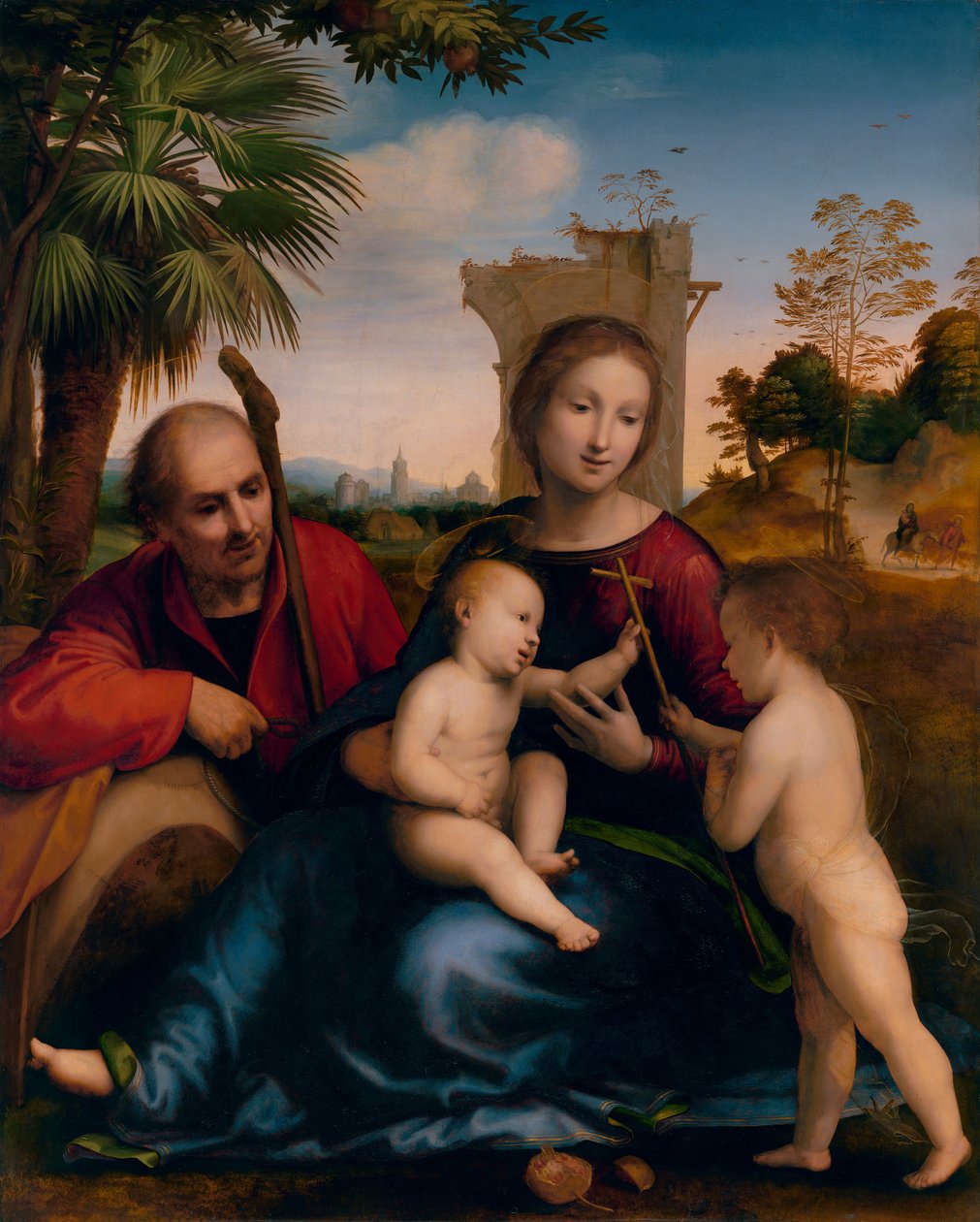 Resten på flyet til Egypt med døperen Johannes (ca. 1509) av Fra Bartolomeo