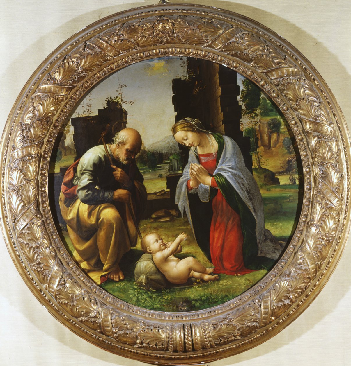 Tilbedelse av barnet, ca. 1499 (tempera på tre) av Fra Bartolommeo