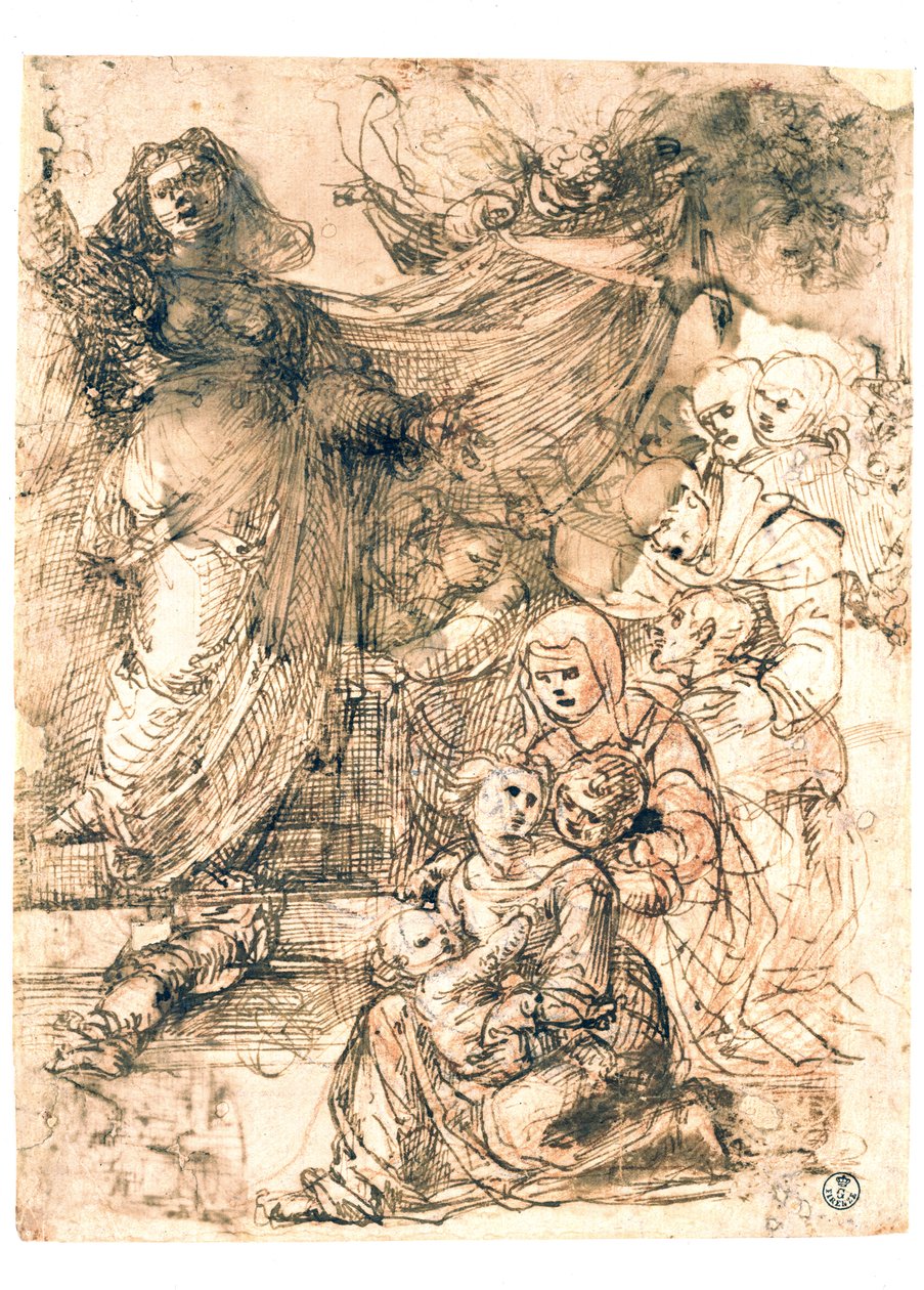 Forberedende studie for Madonna og barn av Fra Bartolommeo