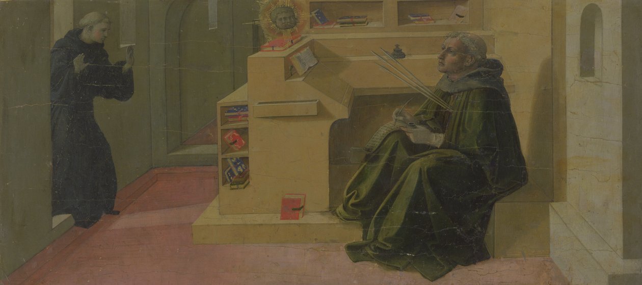St. Augustine i hans studie (predella av Barbadori-altertavlen) av Fra Filippo Lippi