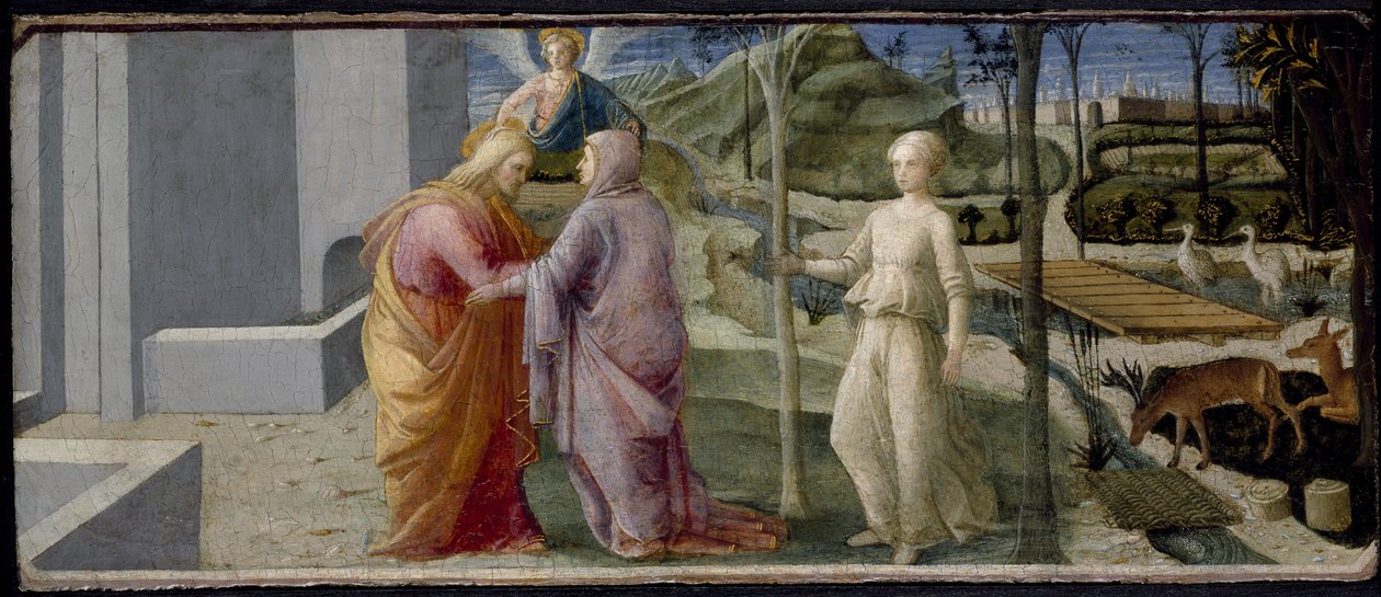 Møtet mellom Joachim og Anna ved Golden Gate, 1400-tallet av Fra Filippo Lippi
