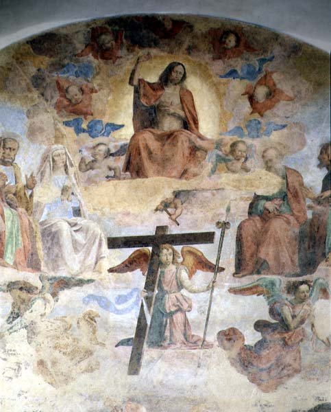 Den siste dommen, detalj som viser Kristus i Majestet av Fra Bartolomeo