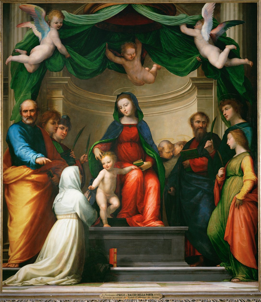Det mystiske ekteskapet til den hellige Katarina av Siena ... av Fra (1472-1517) Bartolomeo
