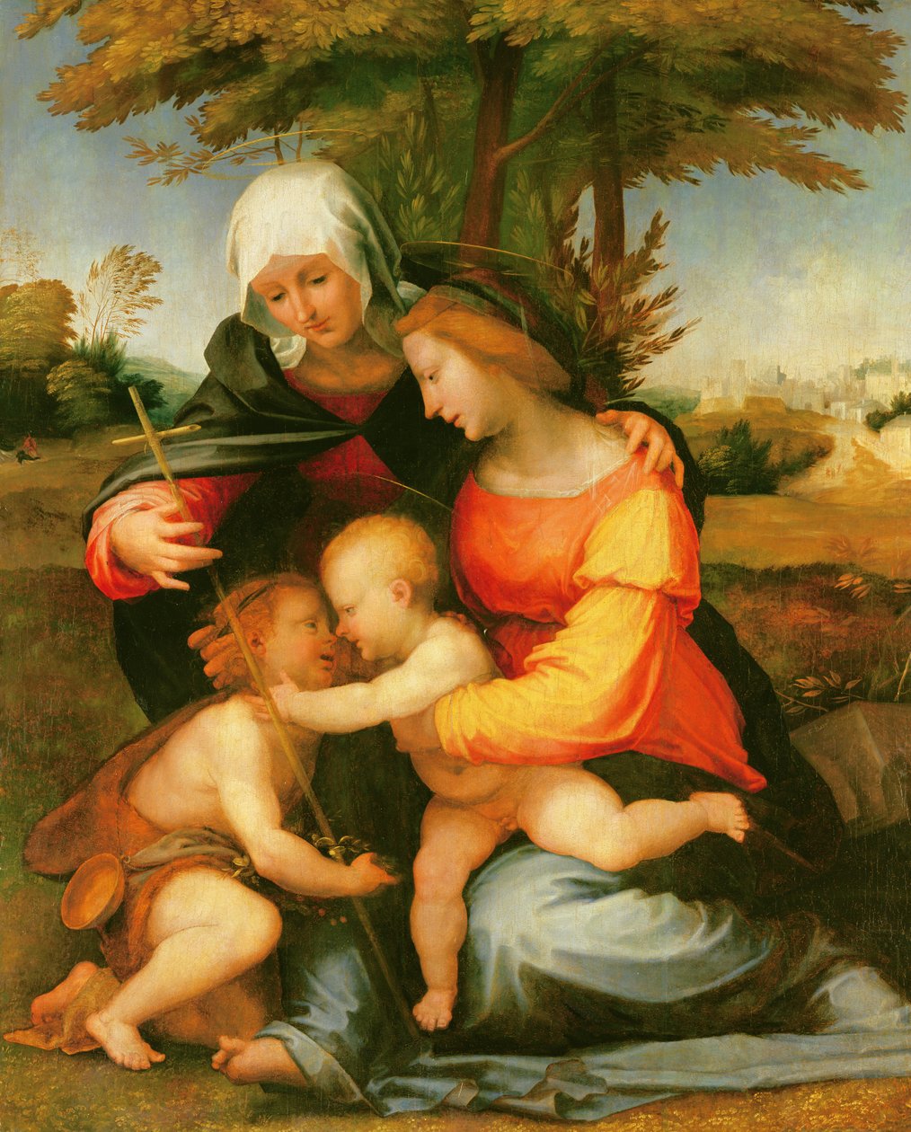 Madonna og barn: St.Elizabeth og spedbarnet St.Johannes døperen av Fra Bartolomeo