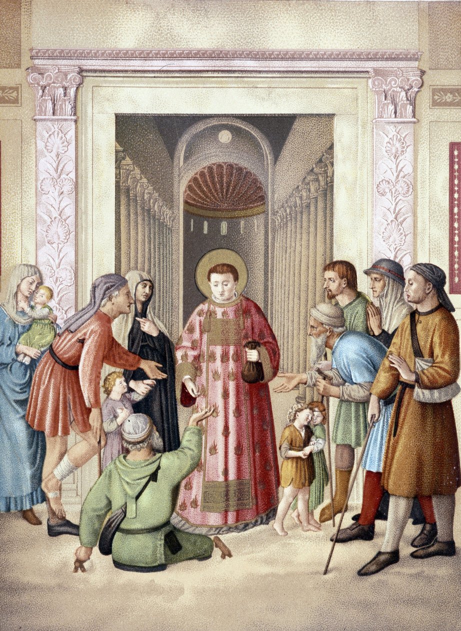 Saint Laurent gjør alumone, etter Fra Angelico (Vatikanet), Frankrike 19. av Fra (after) Angelico