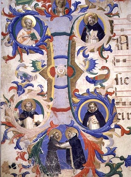 Ms 558 f.67v Historikert initial 
