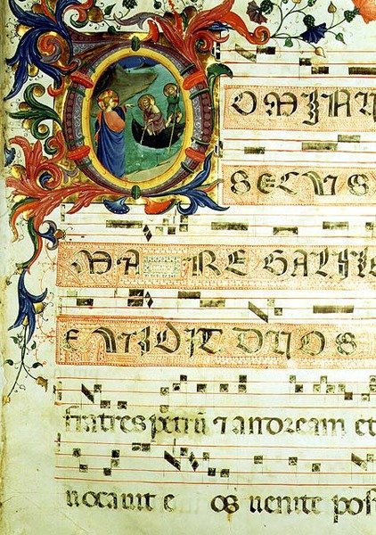 Ms 558 f.9r Historikert initial 