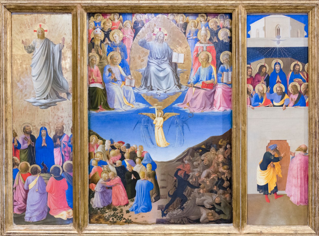 Triptyk (oppstigning, siste dom, pinse) av Fra (c.1387-1455) Angelico