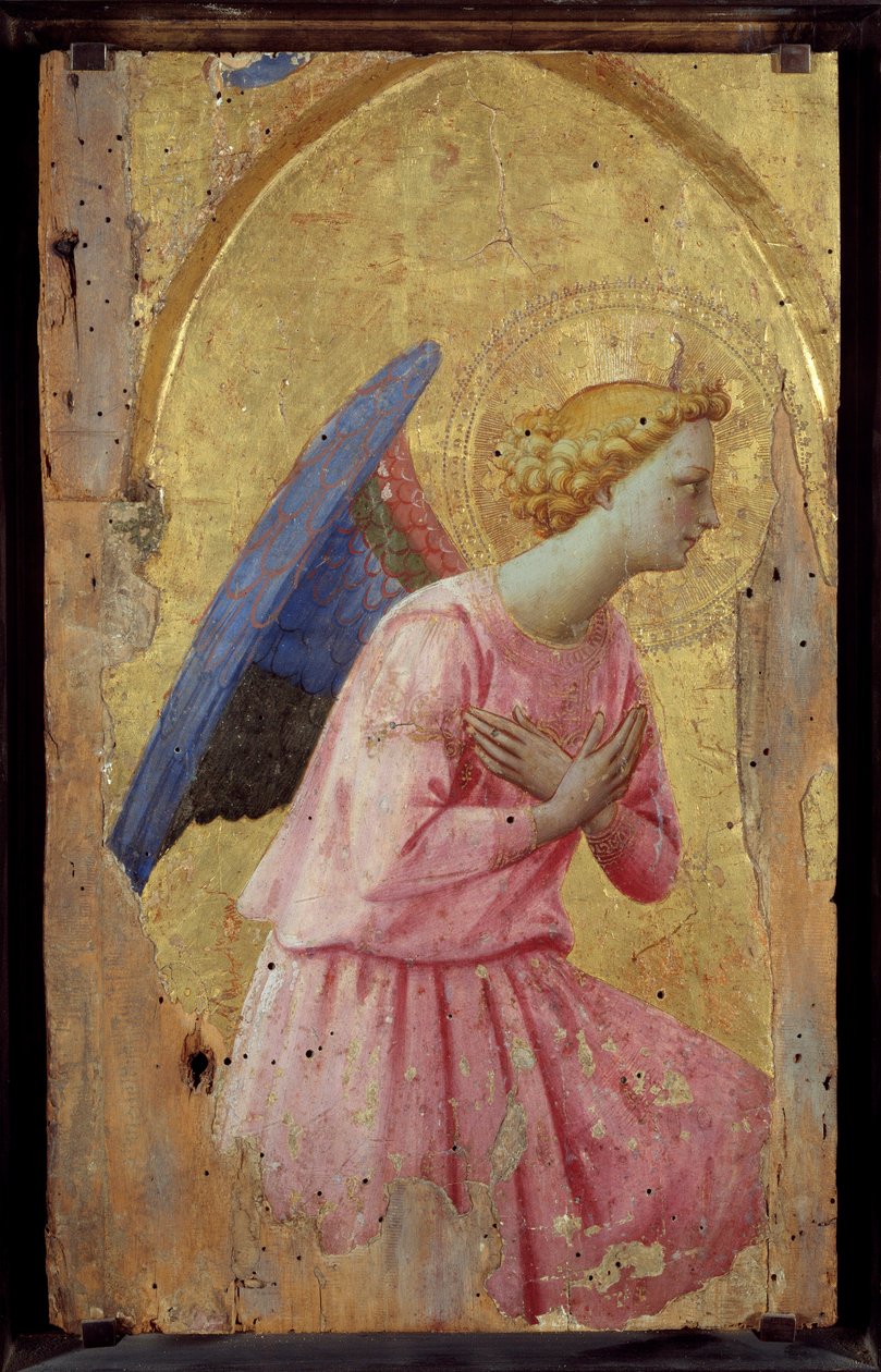 Angel in Adoration Painting av Fra Giovanni (Guido di Pietro) dit Fra Angelico (1387-1455) av Fra  Angelico