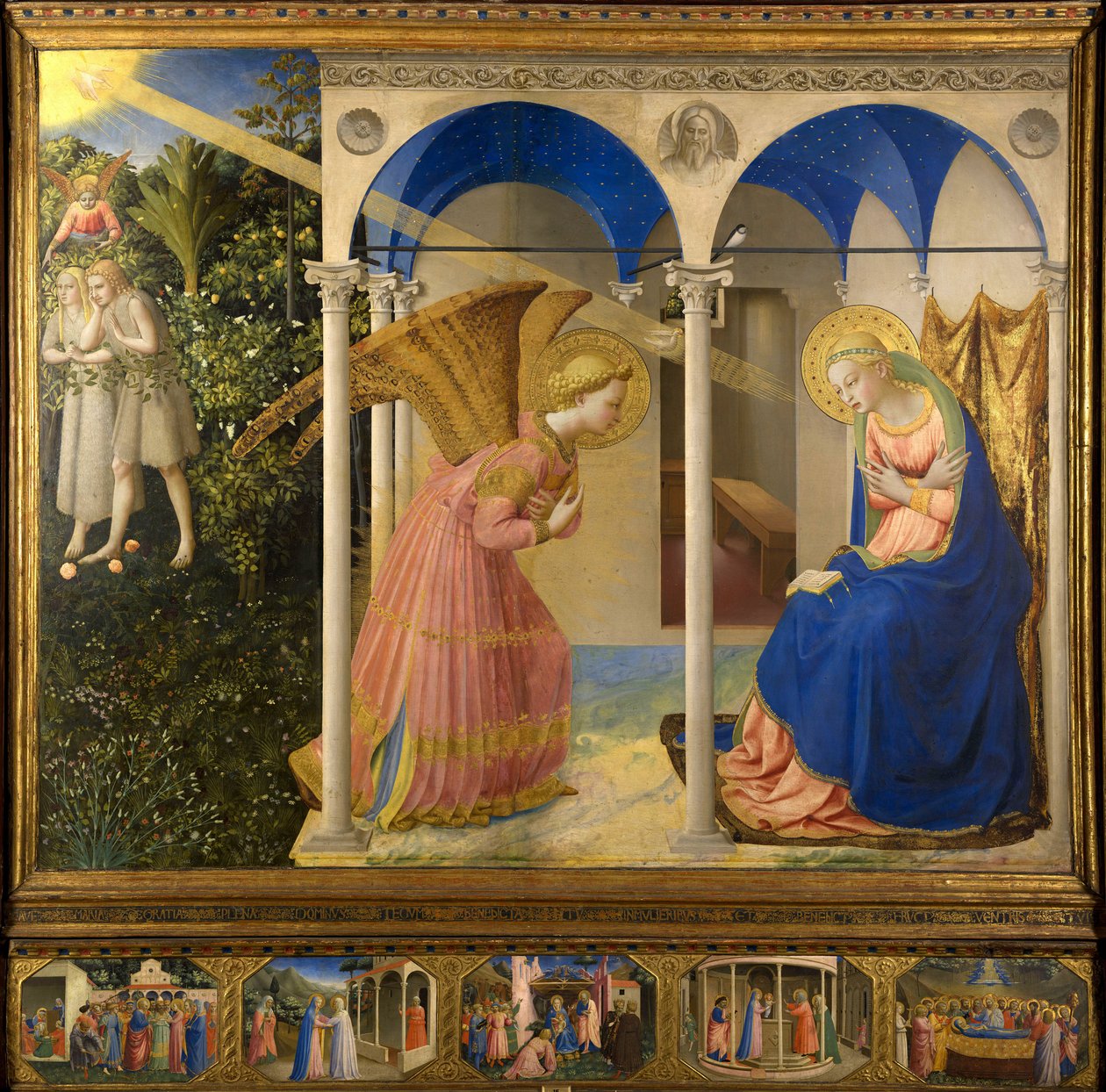 Angelico, Fra Giovanni, da Fiesole (ca. 1400-1455) Bebudelsen Tempera på panel renessansen 1430-1432 Italia, Florentine School Museo del Prado, Madrid 154x194 Maleri av Fra  Angelico