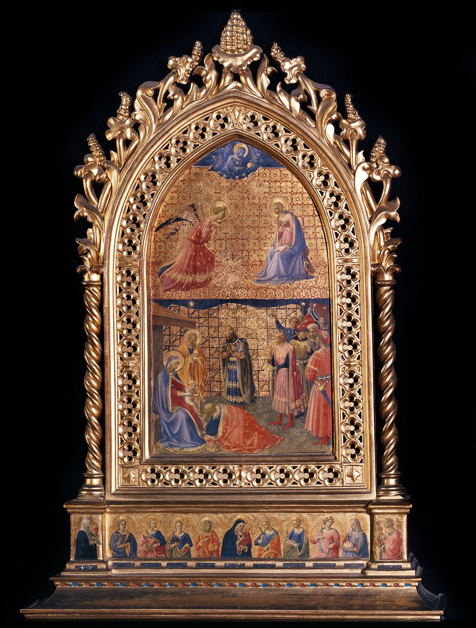 Kunngjøring og tilbedelse av magiene (Tremaleri av Fra  Angelico