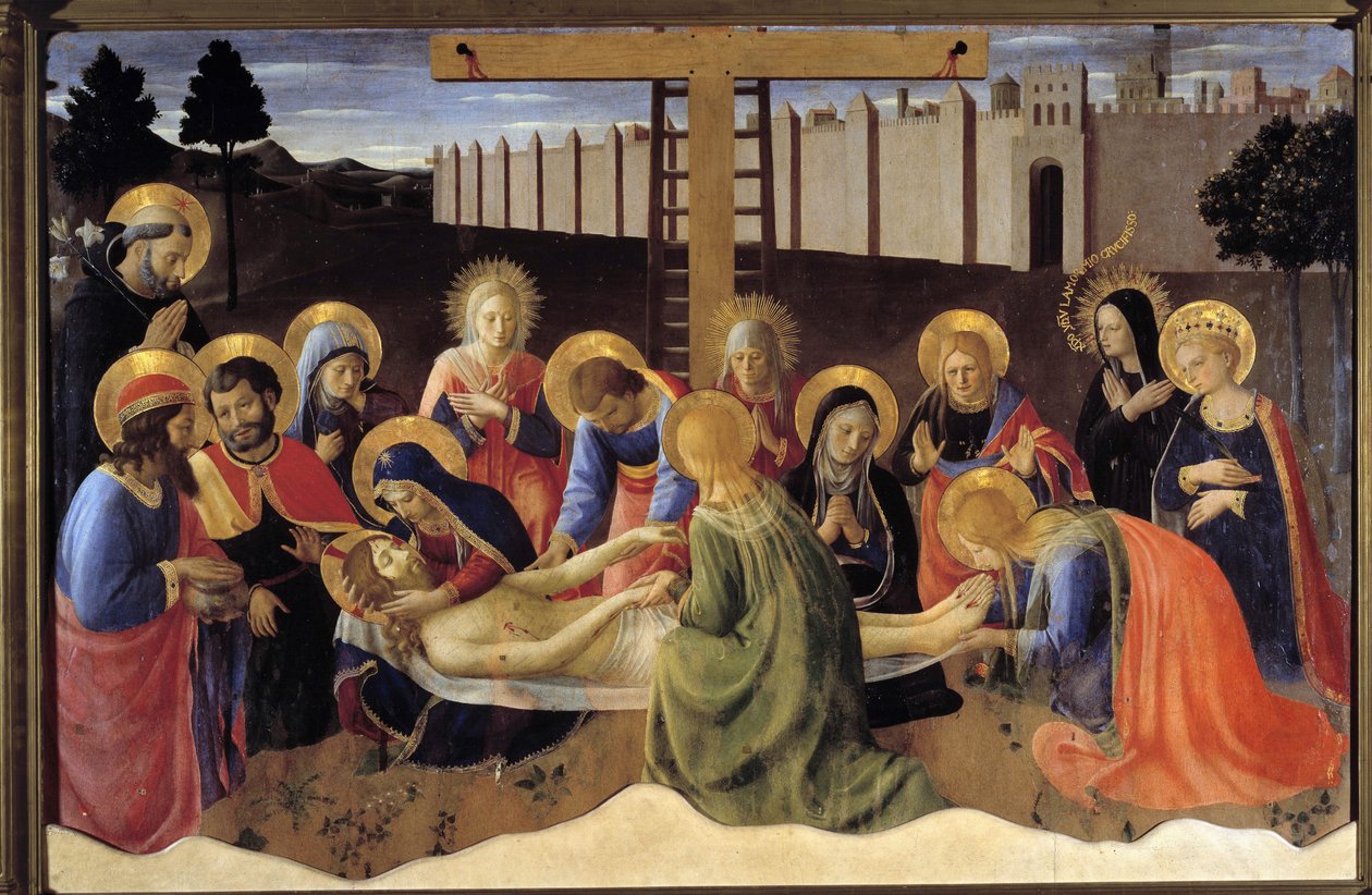 Beklagelse eller klage over den døde Kristus (maleri) av Fra  Angelico
