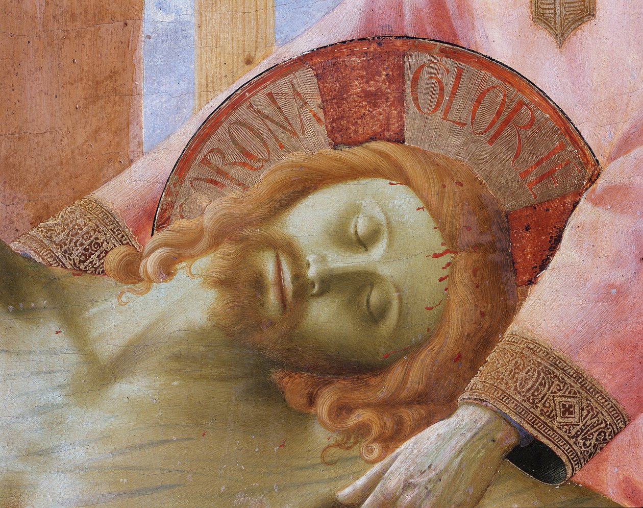 Nedstigning fra korset, eller den hellige treenighets altertavle (Tempera på tre av Fra  Angelico