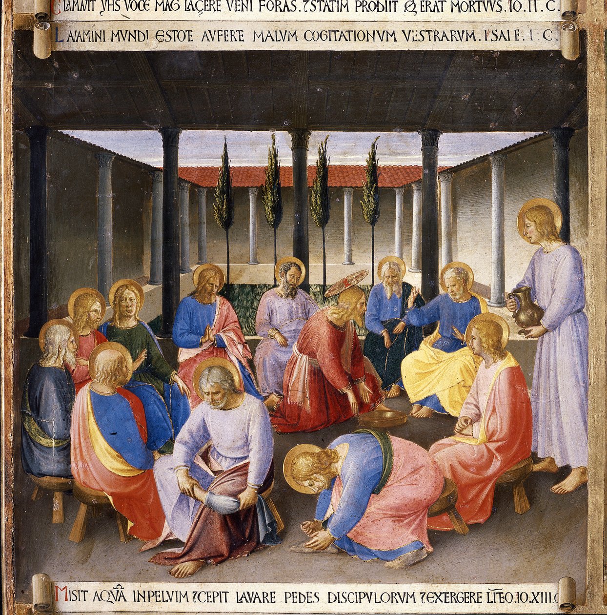 Fotvask. Life of Christ, Garderobe av sølv. (Tempera på tre av Fra  Angelico