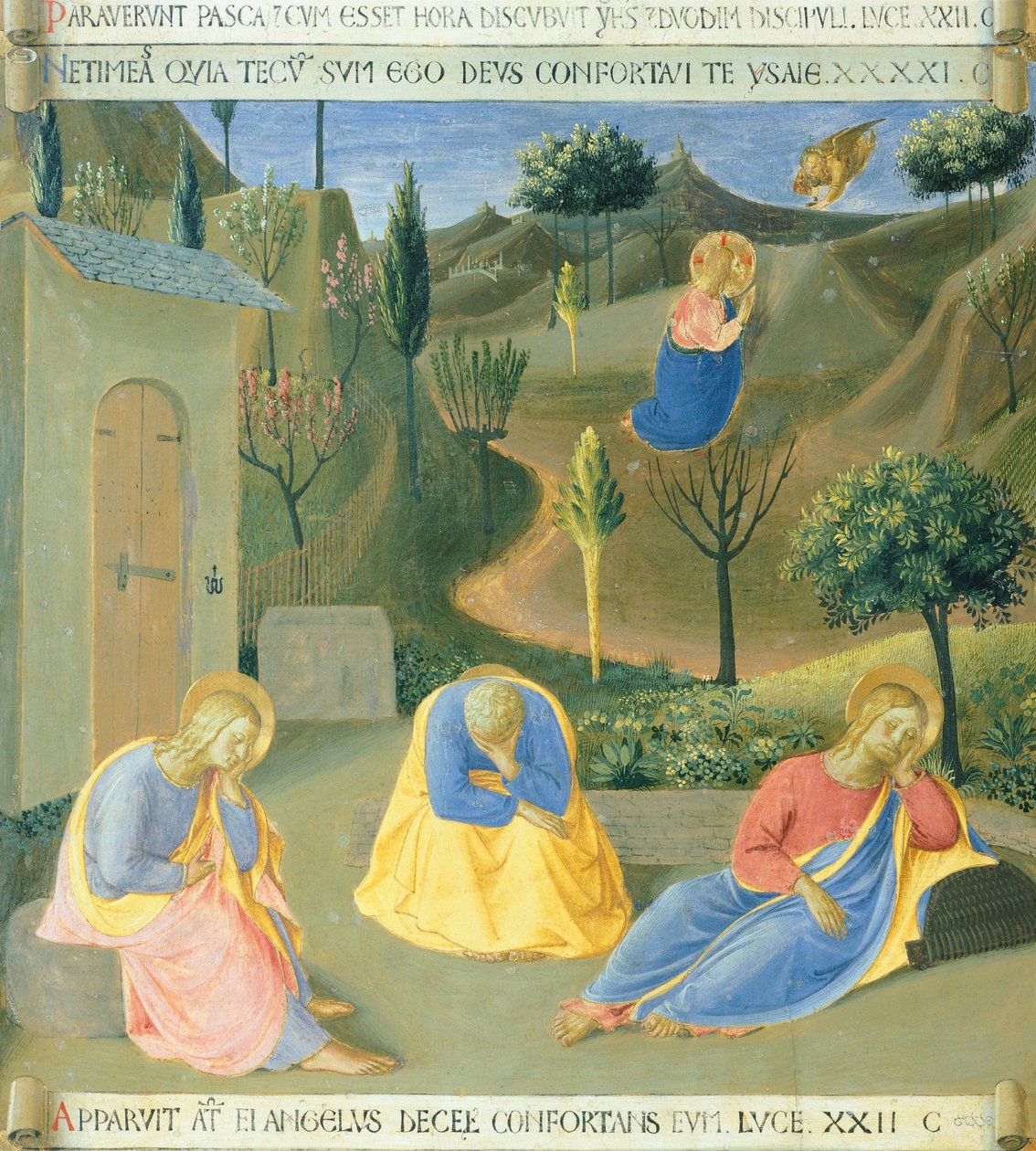 Innfelt som viser ber i hagen, panel fra Armadio degli Argenti (sølvkiste) med Jesu liv av Fra (c.1387 1455) Angelico
