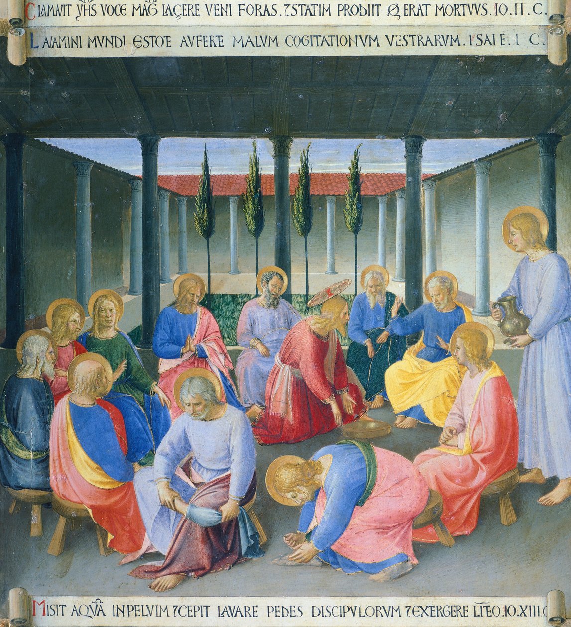 Innfelt som viser vask av føtter, panel fra Armadio degli Argenti (sølvkiste) med Jesu liv av Fra (c.1387 1455) Angelico