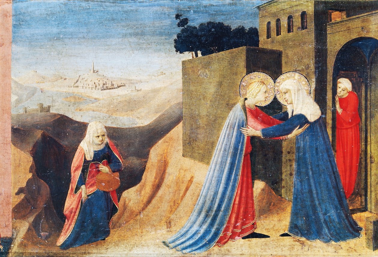 Marys besøk til Elizabeth, ca. 1430 av Fra  Angelico