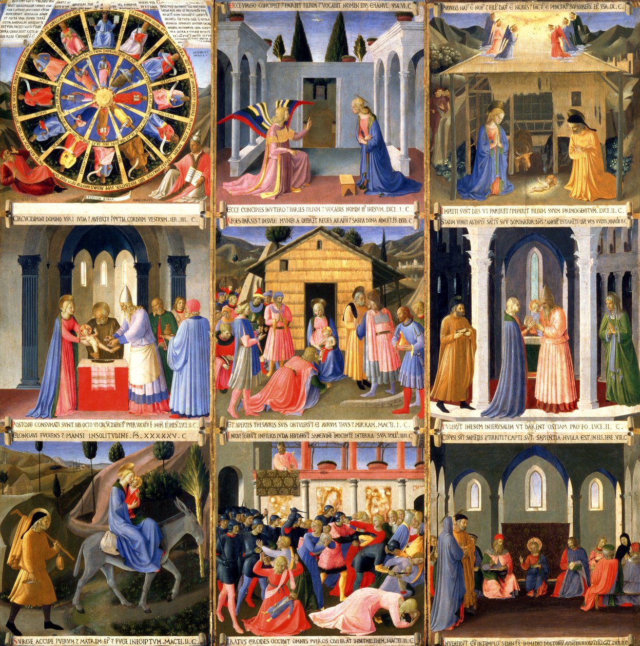 Scener fra fødselen, panel en fra sølvskattkammeret i Santissima Annunziata, ca. 1450-53 (tempera på panel) av Fra (c.1387 1455) Angelico