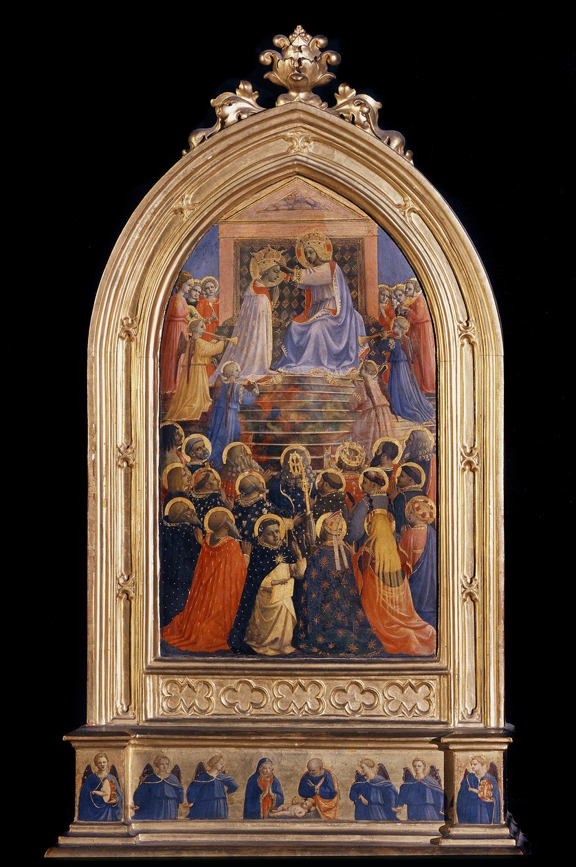 Jomfruens kroning. Relikvieskrin for Santa Maria Novella (maleri på tre av Fra  Angelico