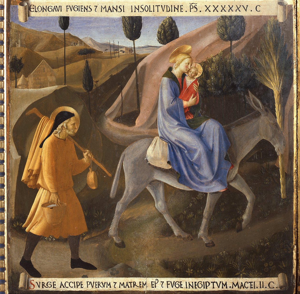 The Flight to Egypt, Life of Christ, Armadio degli Argenti. (Tempera på tre av Fra  Angelico