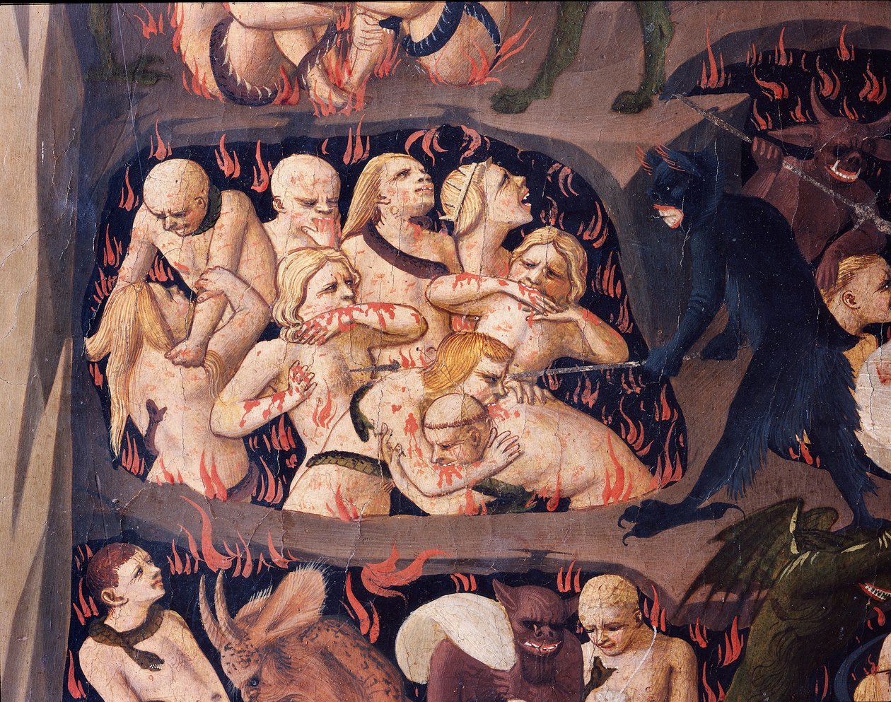 The Last Judgment: Hell (tempera på tre av Fra  Angelico