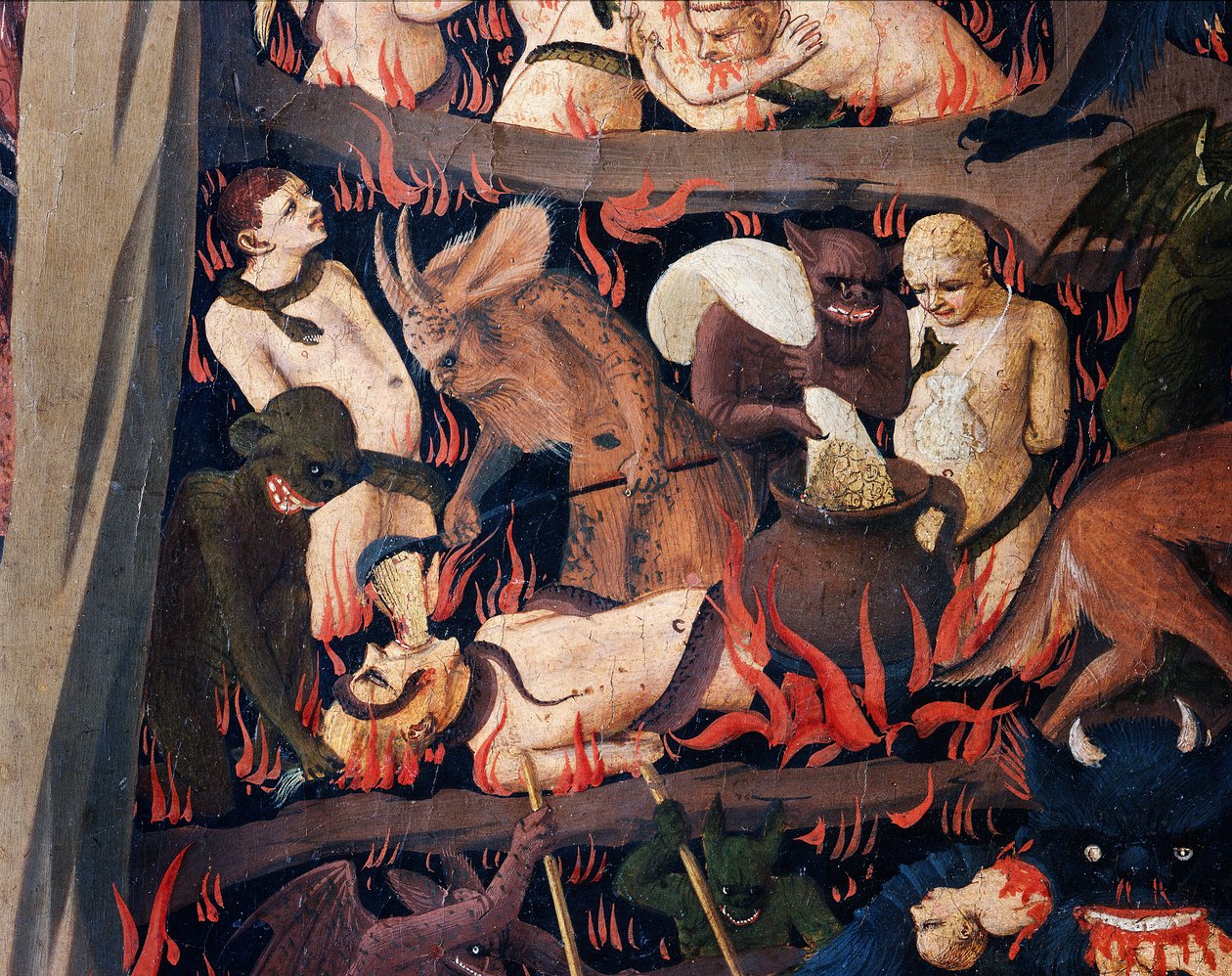 The Last Judgment: Hell (tempera på tre av Fra  Angelico